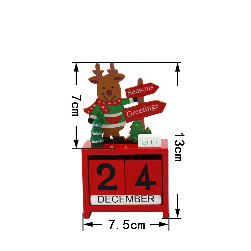 Wooden Christmas Calendar Decoration Piece For Home Decor