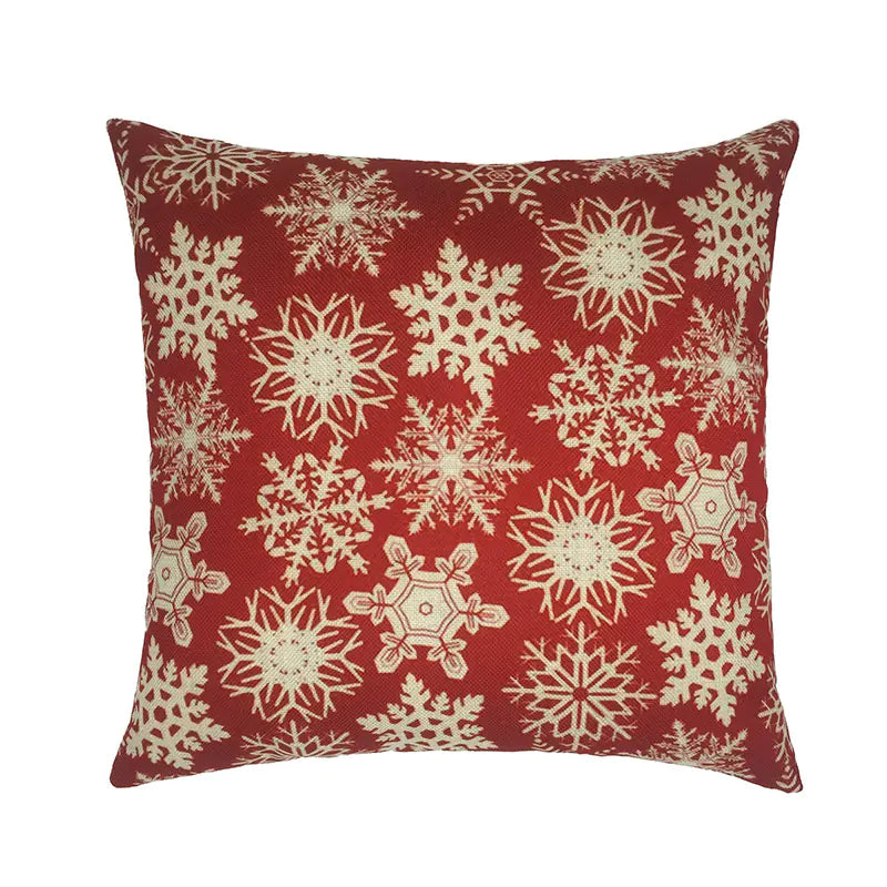 Christmas Santa & Reindeer Cotton Linen Pillow Covers