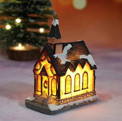 Classic Christmas House Village Style Light Decoration For Home Decor