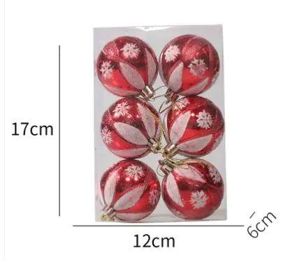 Glitter Christmas Ball Ornament Six Pack For Home Decor