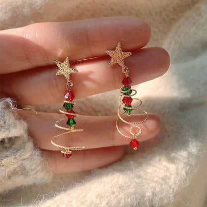 Color Contrast Design Women's Christmas Tree Earrings