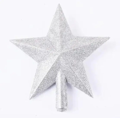 Christmas Tree Gold Powder Top Star Three-Dimensional Ornaments For Home Decor