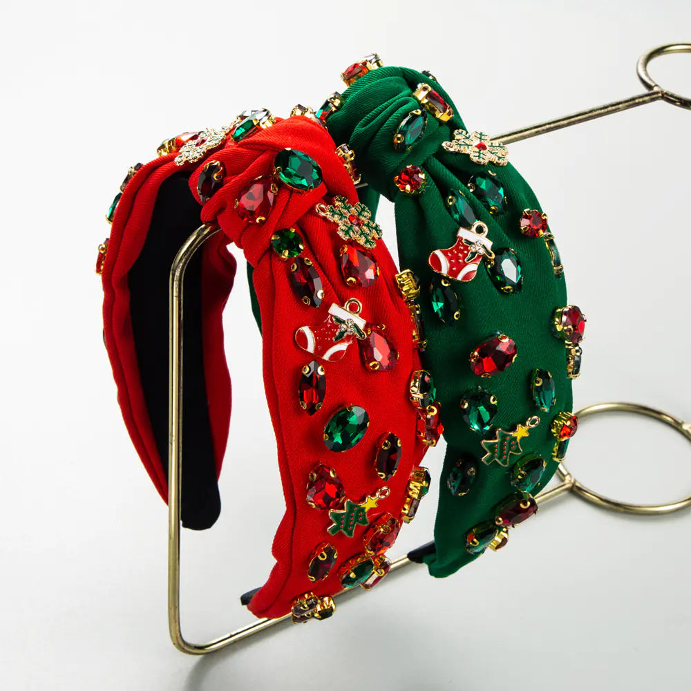 Christmas Tree Headband With Knot Design