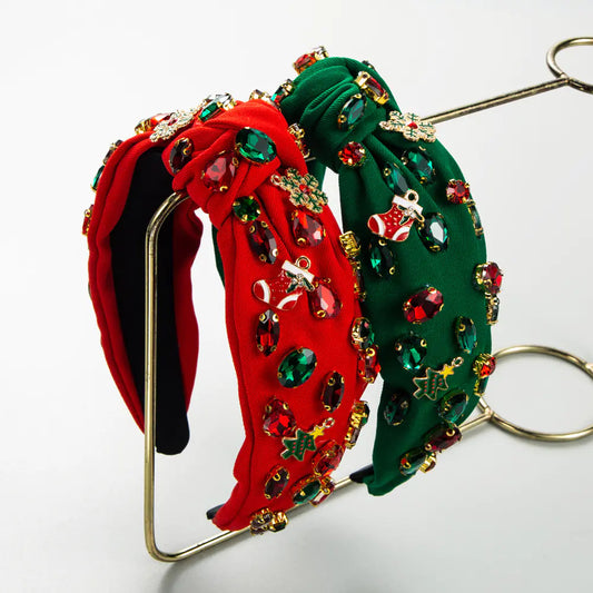 Christmas Tree Headband With Knot Design