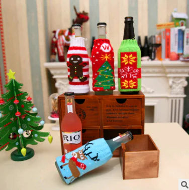 Christmas Wine Bottle Covers For Holiday Home Decor