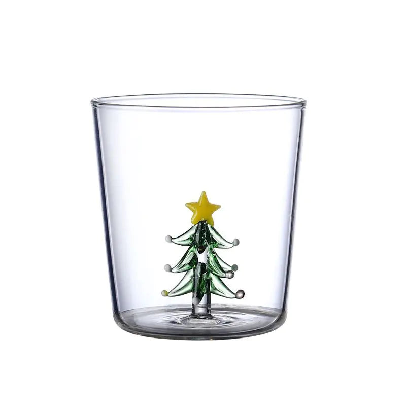 3D Christmas Tree Glass Cup - Creative Highball Gift