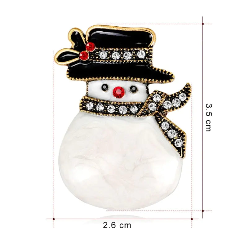 Christmas Snowman Diamond Brooch - Stylish Gift Pin