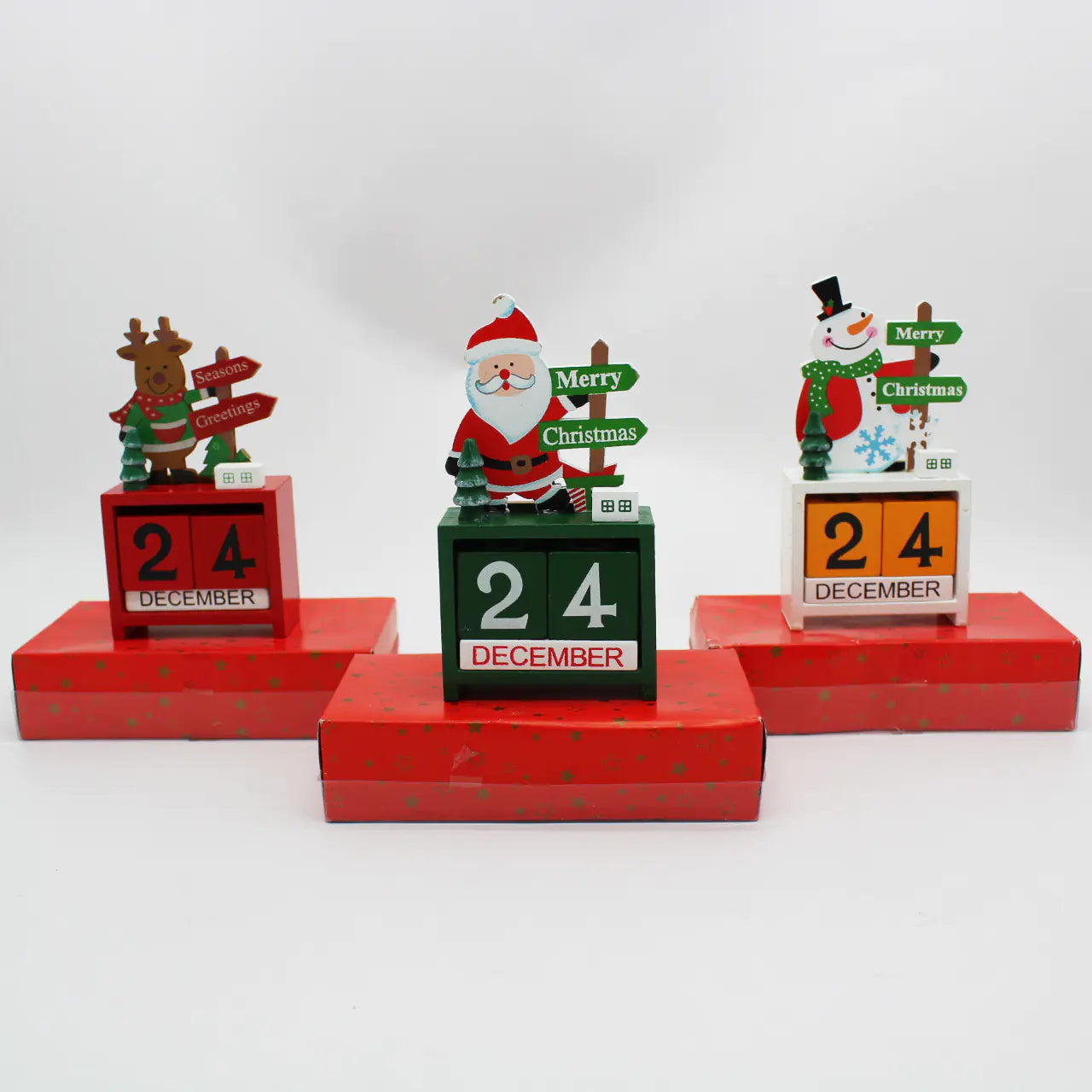 Wooden Christmas Calendar Decoration Piece For Home Decor