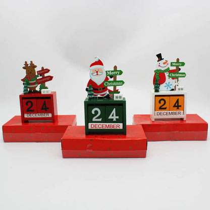 Wooden Christmas Calendar Decoration Piece For Home Decor