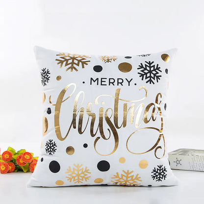 Modern Simple Blended Gold Christmas Pillow Cover For Home Decor