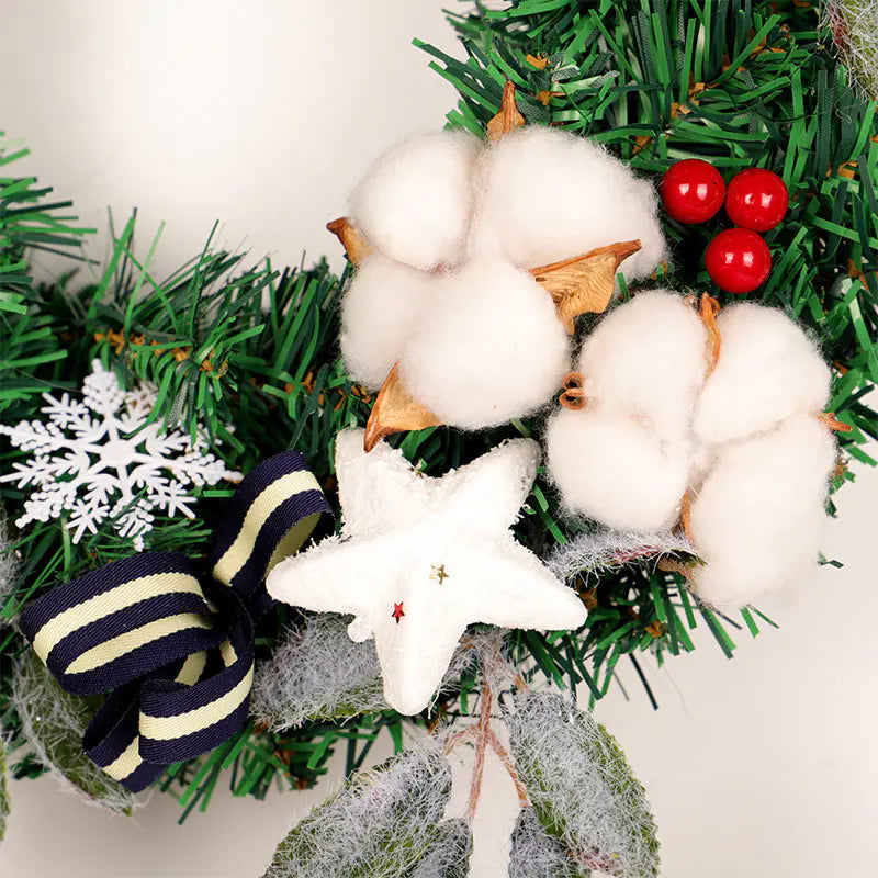 Cotton Flower Wreath, Creative Christmas Decoration For Home Decor