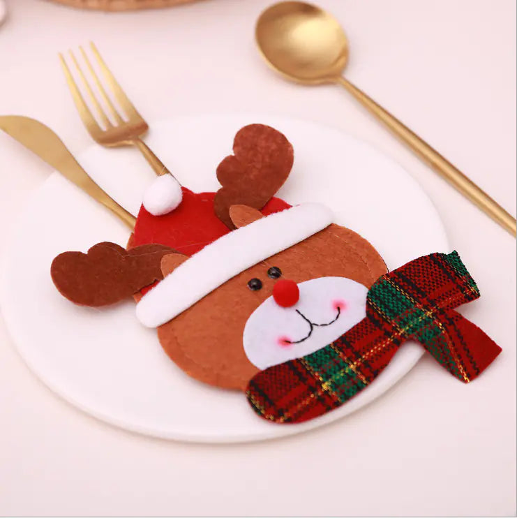 Christmas Table Knife & Fork Decoration Bag For Home Decor