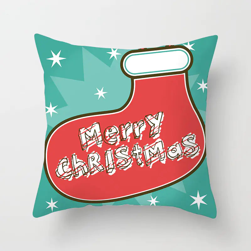 Christmas Snowflake Print Polyester Pillowcase For Home Decor
