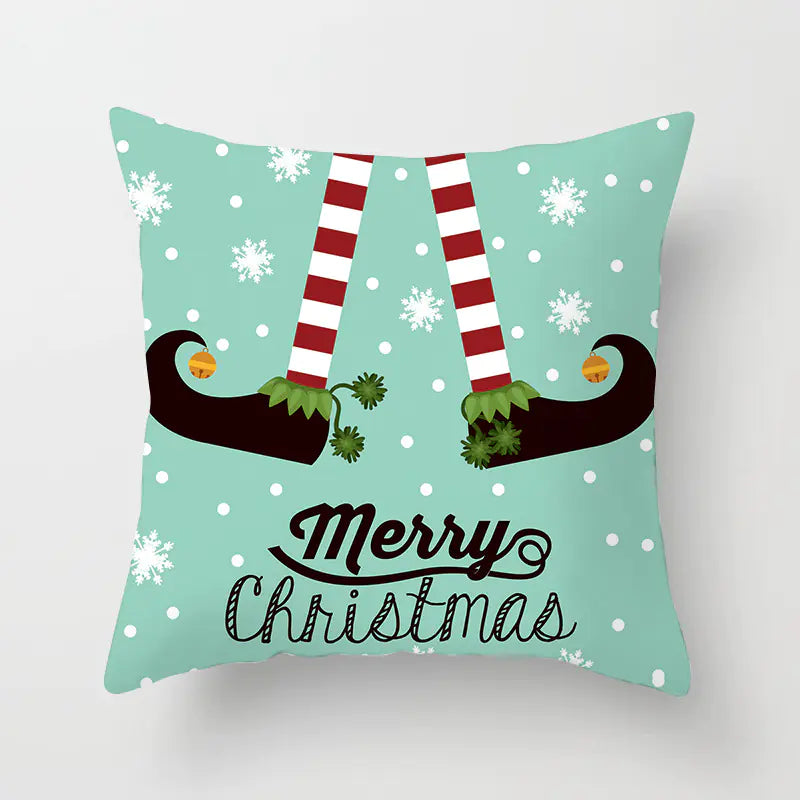 Christmas Snowflake Print Polyester Pillowcase For Home Decor