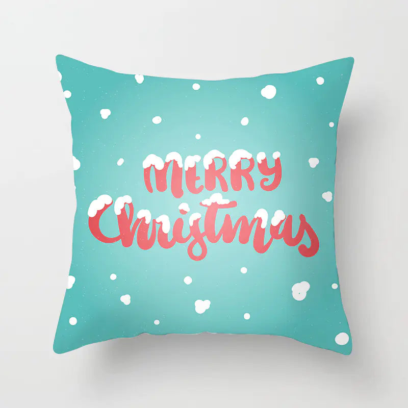 Christmas Snowflake Print Polyester Pillowcase For Home Decor