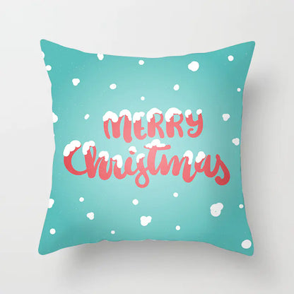 Christmas Snowflake Print Polyester Pillowcase For Home Decor