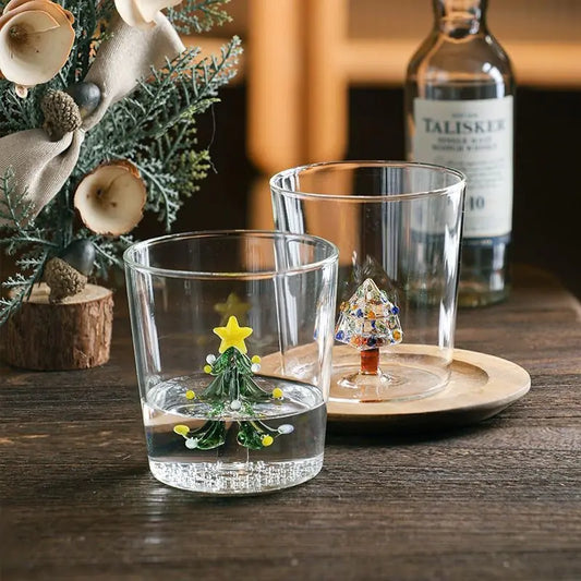 3D Christmas Tree Glass Cup - Creative Highball Gift