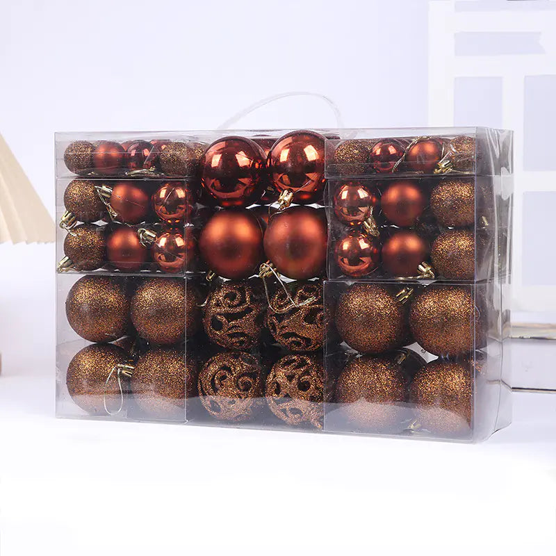 100-Piece Christmas Ornament Ball Set PVC Decor For Home Decor
