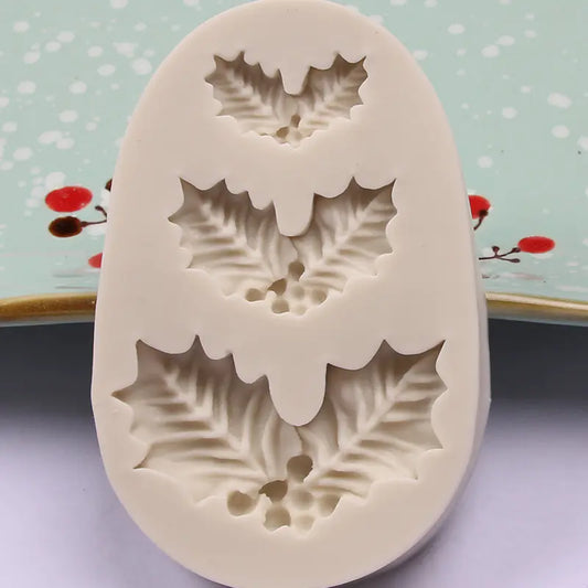 Christmas Holly Leaf Silicone Cake Molds For Baking