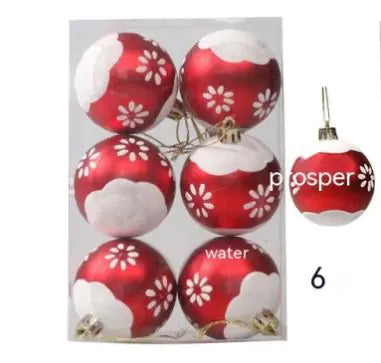 Glitter Christmas Ball Ornament Six Pack For Home Decor