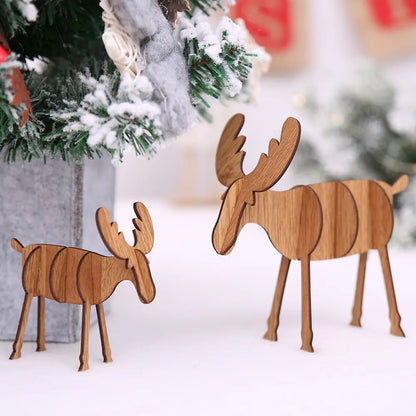 Wooden Christmas Reindeer Decor & Tree Ornament
