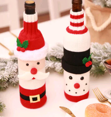 Christmas Wine Bottle Covers For Holiday Home Decor
