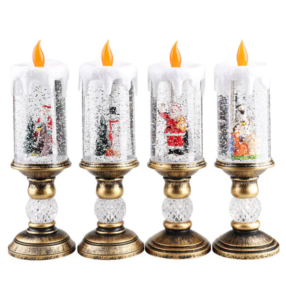 Christmas Candle Lights - Crystal Snowfall Decoration For Home Decor