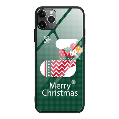 Tempered Glass Christmas iPhone Case Protective Cover