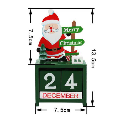 Wooden Christmas Calendar Decoration Piece For Home Decor