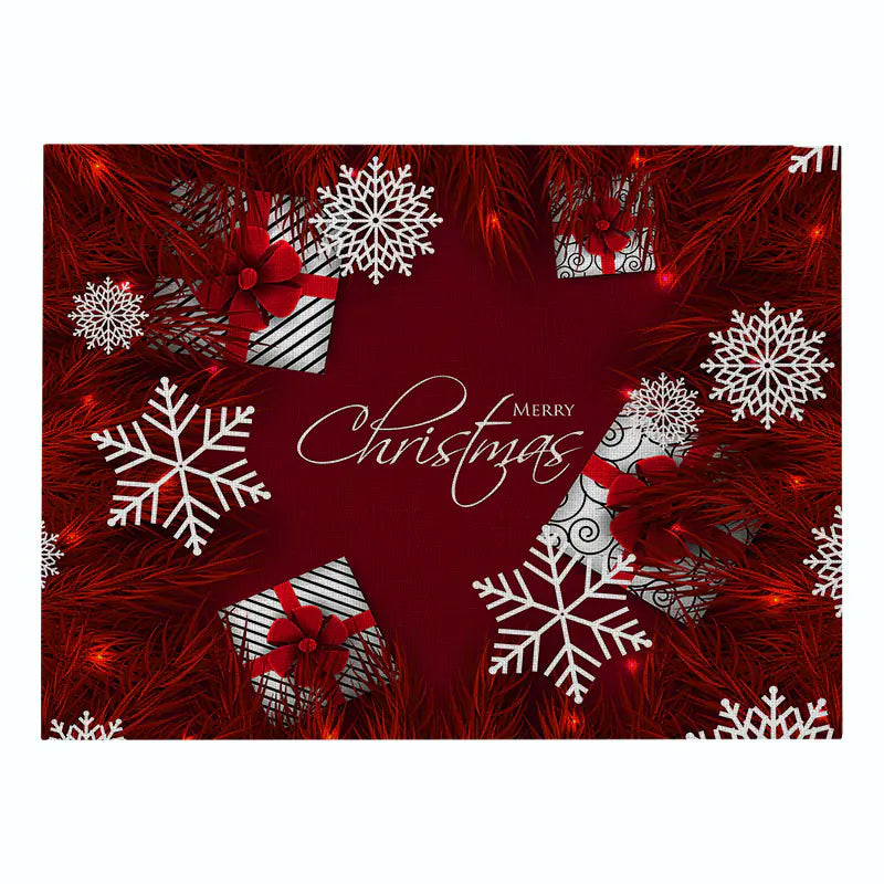 Christmas Red Cotton & Linen Placemat Series For Home Decor