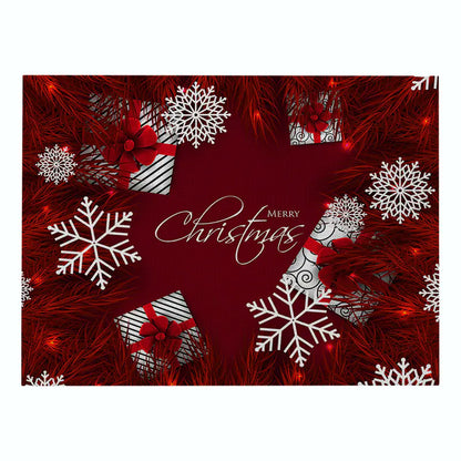 Christmas Red Cotton & Linen Placemat Series For Home Decor