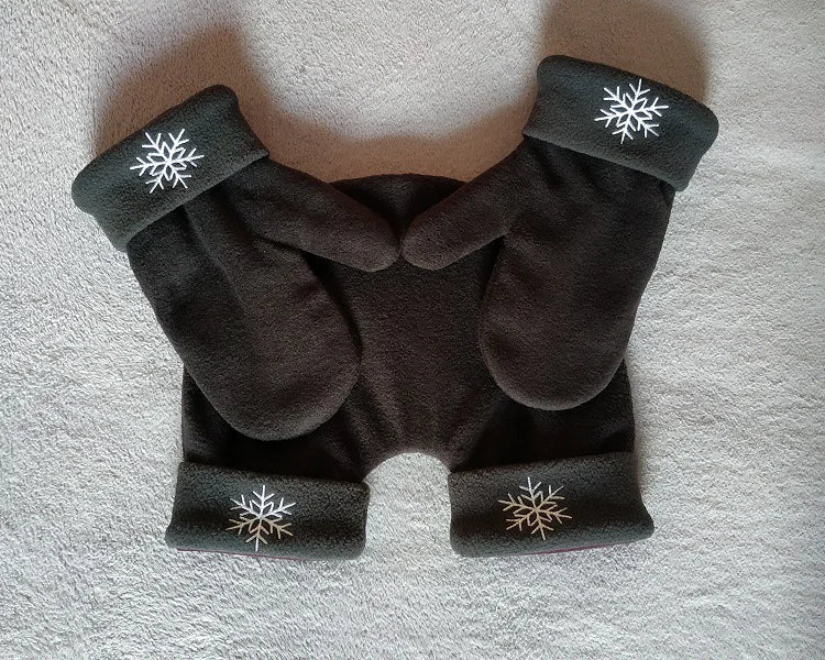 Fleece Couples’ Christmas Mittens, One-Piece Design