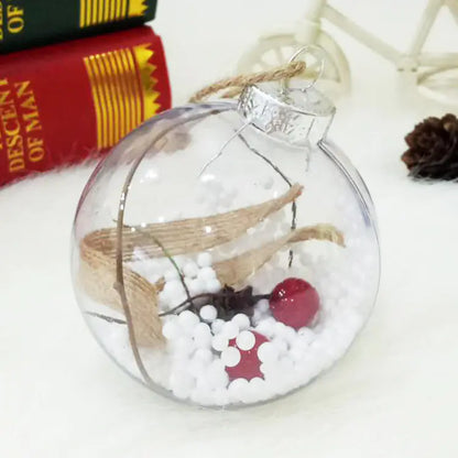Transparent Plastic Christmas Tree Ball Ornaments For Home Decor