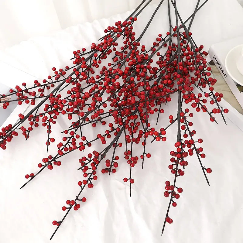 Artificial Red Berry Stem Christmas Tree For Home Decor