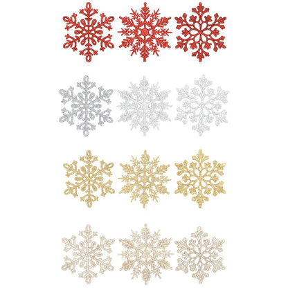 Christmas Glitter Snowflake Set For Home Decor (24PCS)