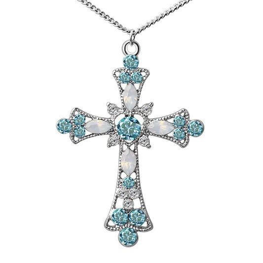 Cross Pendant Earrings & Necklace Set For Christmas