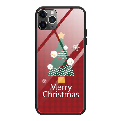 Tempered Glass Christmas iPhone Case Protective Cover