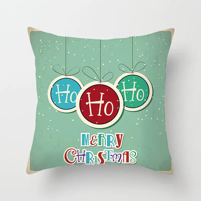 Christmas Snowflake Print Polyester Pillowcase For Home Decor