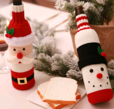 Christmas Wine Bottle Covers For Holiday Home Decor