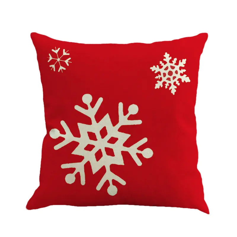 Christmas Pillow Cover With Reindeer & Santa Design For Home Decor