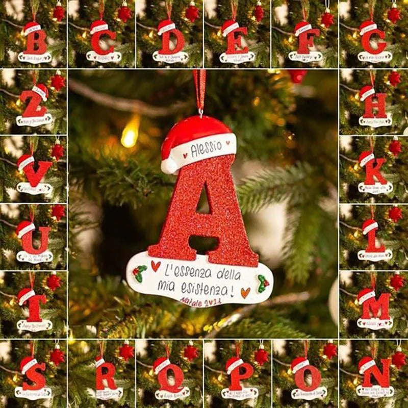 English Alphabet Letter Block Decorative Christmas Ornament For Home Decor