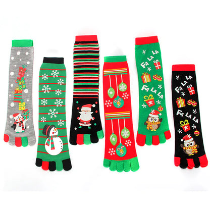 Christmas Five-Toed Socks For Cold Protection and Warmth