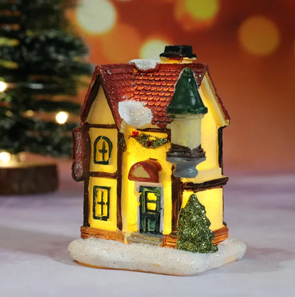 Classic Christmas House Village Style Light Decoration For Home Decor