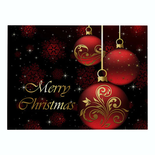 Christmas Red Cotton & Linen Placemat Series For Home Decor