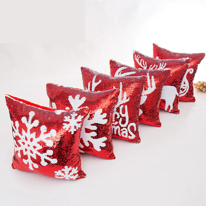 Stylish Christmas Double-Sided Sequin Pillow Cover