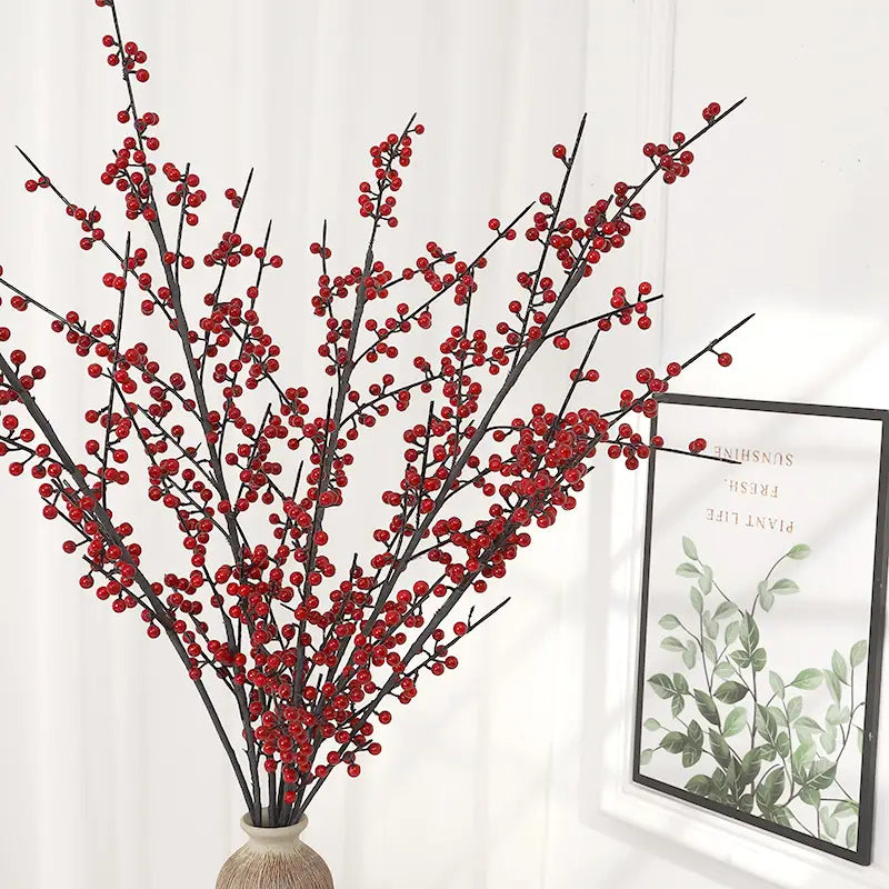 Artificial Red Berry Stem Christmas Tree For Home Decor
