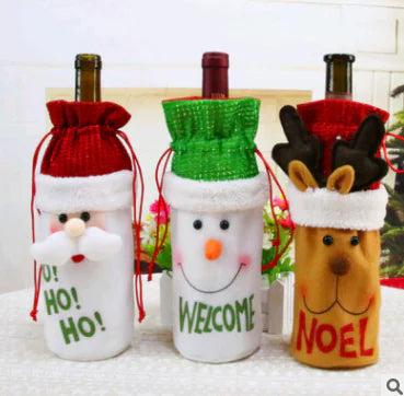 Christmas Wine Bottle Covers For Holiday Home Decor