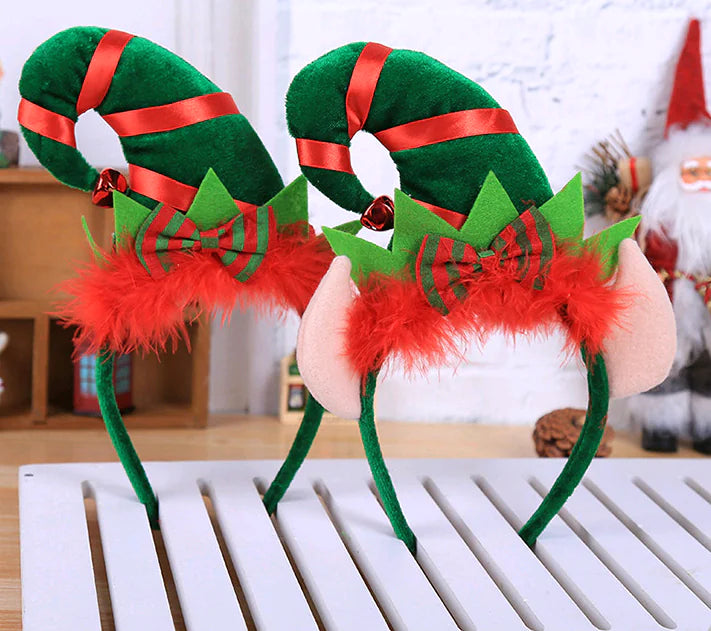 Christmas Party Decorations, Colorful Elf Feather Headband
