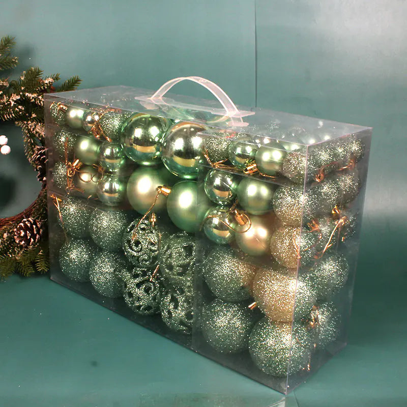 100-Piece Christmas Ornament Ball Set PVC Decor For Home Decor