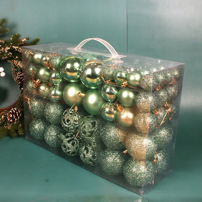 100-Piece Christmas Ornament Ball Set PVC Decor For Home Decor